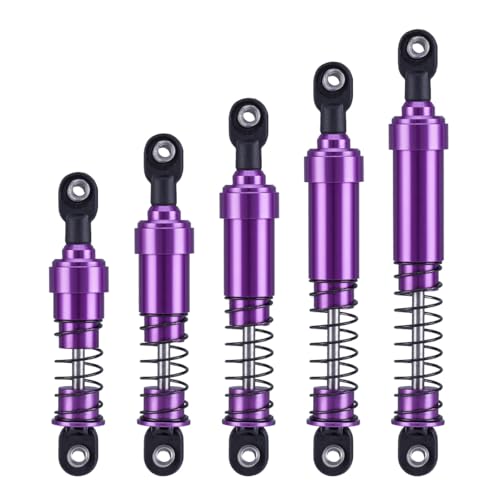 RCQQPS 4pcs Aluminum Big Bore Shocks for 1/10 RC Crawler LCG Chassis Gspeed V3 Element Enduro SCX10 TRX4 Gamde R1 Comp Builds DIY (Purple 95mm 4pcs) - color: Purple 95mm 4pcs