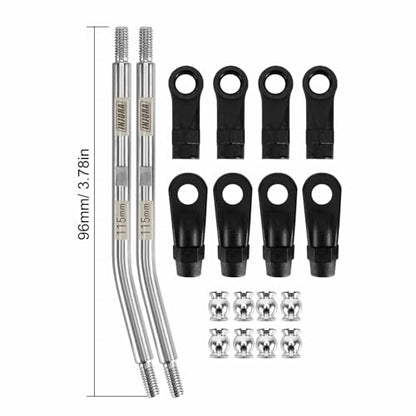 INJORA Stainless Steel High Clearance Links with Rod Ends for TRX4 SCX10 II SCX10 III VS4-10 1/10 RC Crawler Car Upgrade(115mm) - size: 115mm