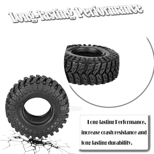 RC 1.3 Soft Silicone Rubber Wheel Tires for 1/18 TRX4M/Ascent-18/FMS 1/24 SCX24 RC Crawler,1.3" Soft Mud Terrain/Rock Crawling/Swamp Claw Mud Terrain/Road RC Tires 4Pcs,Style (A) - style: 4Pcs 1.3 Rubber Wheel - (A)