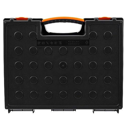 Amazon Basics 19-Removable Compartment Small Parts Organizer, Portable Hardware Storage Box with Customizable Compartments, Black, Orange, 16.5 x 13.2 x 2.4 inches - size: 16.5 x 13.2 x 2.4 inches