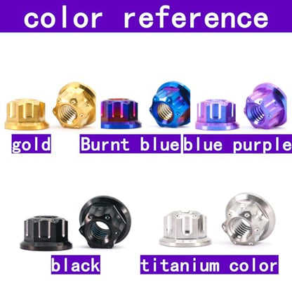 GR5 Titanium Alloy Fancy Nuts - Engraving & Milling Flower Head Screw Nuts (4pcs, M5, M6, M8, M10, M12; Blue, Purple; M8x1.25=4pcs) - color: blue purple, size: M8x1.25=4pcs