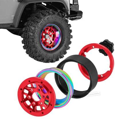 RC 1.3" Beadlock Wheels 1.3 rc Wheels for RC Crawler 1/18 TRX4M,1/24 SCX24,Alloy Aluminium 1.3 Beadlock Wheels 1.3 rc Rims,4pcs,Red - color: Red(4pcs)