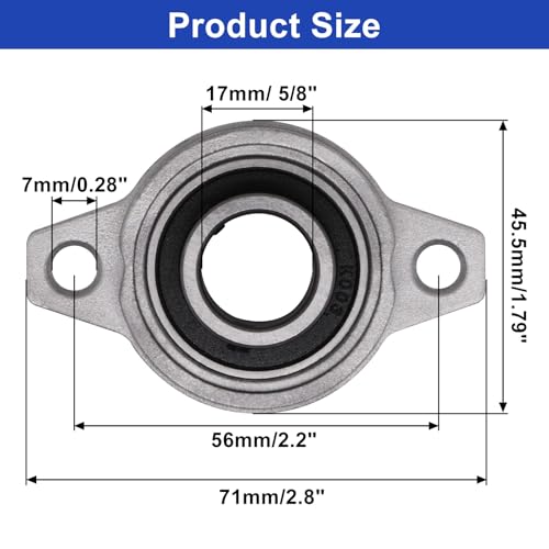 11/16 inch Pillow Block Bearing 4Pcs, 17mm ID Mounted Pillow Block Bearings, Zinc Alloy Steel Mounted Flange Bearing, Self Alignment, KFL003 - size: 11/16"(KFL003)