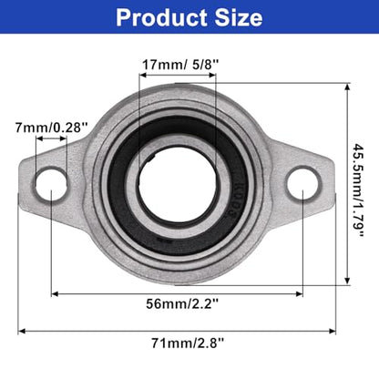 11/16 inch Pillow Block Bearing 4Pcs, 17mm ID Mounted Pillow Block Bearings, Zinc Alloy Steel Mounted Flange Bearing, Self Alignment, KFL003 - size: 11/16"(KFL003)