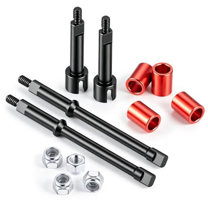 Que-T Heavy Duty Steel CVD Driveshafts +6mm Extended Front Rear Drive Shafts for 1/30 Axial Scx30 RC Crawler Car - size: 6mm Extended
