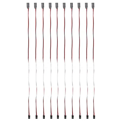 10PCS 3 Pin Servo Extension Cable Futaba JR RC Car Helicopter Aircraft Brass Core Connector Wire (500mm Male to Female) - size: 500mm male to female