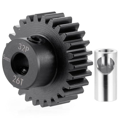 Steel 32P 5mm Pinion Gear 26T Motor Gears for 1/10 1/8 RC Car Parts - size: 26T