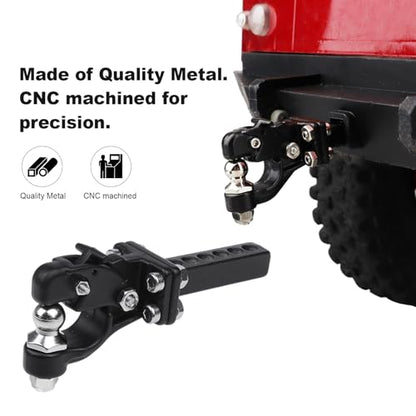 Hobbypark Metal RC Crawler Trailer Hook Simulation Rock Climbing Tow Hook Drop Hitch Receiver for Traxxas TRX4 Axial SCX10 II III Redcat Gen7 Gen8 1/10 Scale