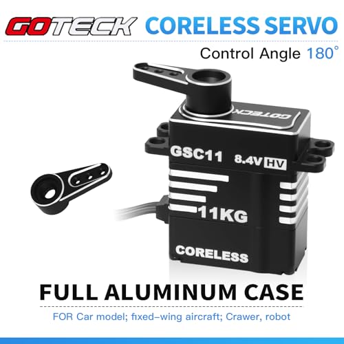 GOTECK 11KG Sub Micro Servo 8.4V High Torque Coreless Steering Servo with Metal Horn - Ultimate Rock Crawling Upgrade Parts to Fix Weak Steering for 1/18 TRX4M & 1/24 SCX24 RC Cars