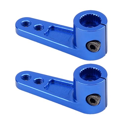 2PCS TGCWENG CNC Aluminum Alloy 25T Servo Horn 25 Teeth Steering Arm Horn Suitable with Losi Tamiya HPI HSP Redcat Axila SCX10 90046 TRX4 Etc 1/10 RC Crawler car (Blue) - color: Blue