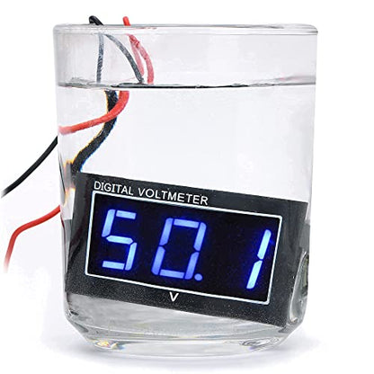 Waterproof Voltage Meter,Blue LED Digital Display Volt Gauge DC5-130V | 12V 24V 36V 48V 60V 72V Golf Cart,Car, Motorcycle，Boats Battery Meter