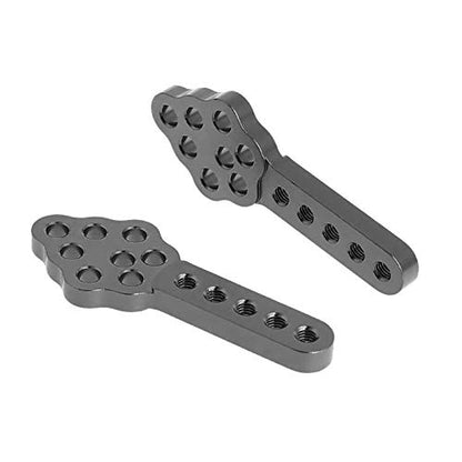 4Pcs Metal CNC RC Car Shock Absorber Mount Adjust Height Angle Stand for Axial SCX10 90046 D90 D110 SCX10III RC Crawler (Grey) - color: Gray