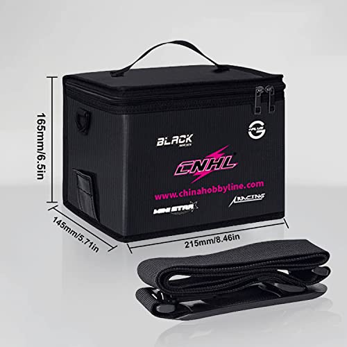 CNHL Fireproof Lipo Safe Bag Explosionproof Large Double Zipper Storage | Keeps multiple packs neatly organized, secures lipo charging bag use indoors, and offers easy outdoor portability.