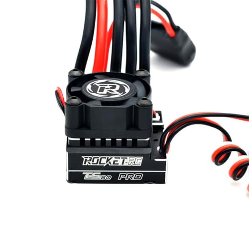1-3S Supersonic 390 Sensored Brushless Motor 8.5T/10.5T/13.5T/17.5T TS80 Pro 80A ESC for 1/12 1/14 Scale Off-Road Buggy Truck Crawler RC Car (Black TS80A) - color: Black TS80A