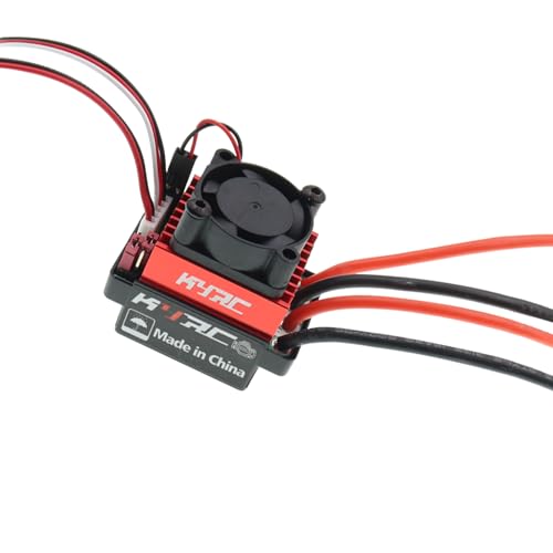 RC Car 60A Brushed ESC Electric Speed Controller 6V/2A BEC Compatible with Traxxas TRX4 TRX6 D90 HSP Tamiya Redcat Axial SCX10 HPI 4WD Truck 1/10 RC Truck Car Crawler (T Plug with Cooling Fan) - style: T Plug with Cooling Fan
