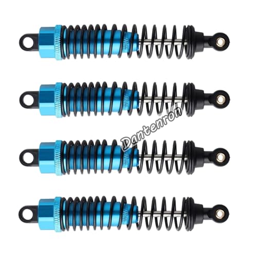 4Pack 1/10 RC Truck Car Adjustable Shock Absorber Damper 108004 Upgrade Parts 108mm Oil 108mm Oil Adjustable Alloy Aluminum Shock For 1:10 HSP 94188 94108 94111 Redcat Volcano (Blue) - color: Blue
