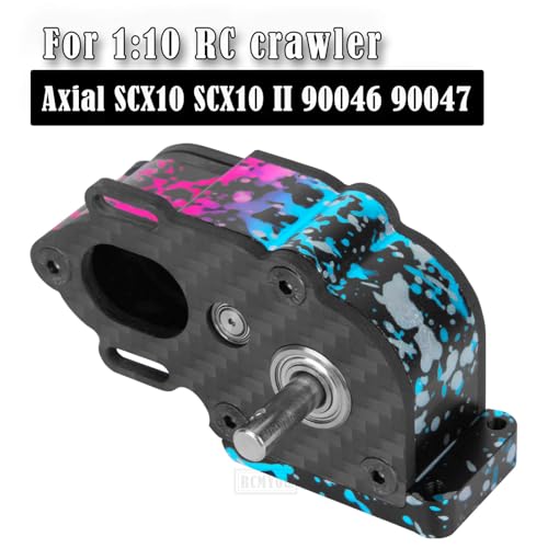 Aluminum LCG Transmission Gearboxes Upgrades Part for SCX10 SCX10 II 90046 90047,RC Crawler Car Alloy Transmission Gearbox Hop Ups,Colorful - color: Colorful - Scx10