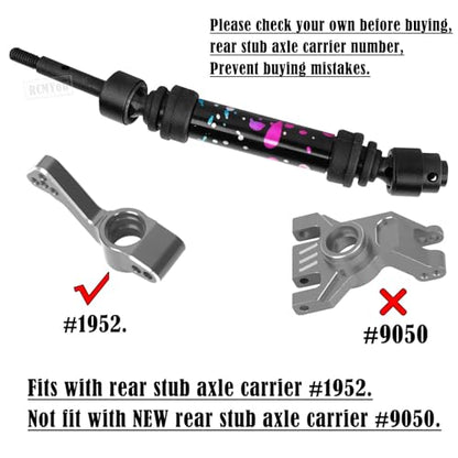 RC Drive Shaft CVD Axles Upgrades Part for 1/10 Slash VXL 4X4,Rustler VXL 4X4,Stampede VXL 4X4,#45 Steel Front Rear Driveshaft with Hex,Colorful - color: Colorful - Upgrades