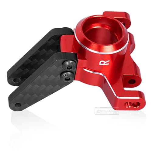 RC Alloy Aluminium Front Steering Blocks & Caster Blocks & Rear Stub Axle Carriers Upgrades Part for 1/10 Kraton 4S BLX,Outcast 4S BLX,1/8 Mojave 4S BLX,Red - color: Red(1set)