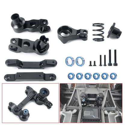 RC Car Parts for X-Maxx 1/5 RC Car Monster Truck Upgrade Parts Metal Steering Assembly Bellcranks Support Servo Saver for Spring Bearings