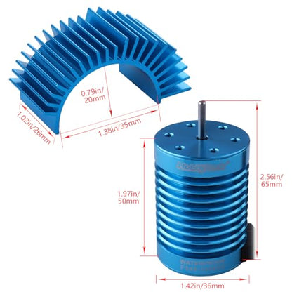 HobbyPark 540 Brushless Motor 3.175mm Shaft 3930KV w/Heatsink fit 2S 3S Lipo Battery for 1/10 Scale RC Cars Off Road Buggy On Road fit Traxxas Arrma Axial Redcat Losi ECX
