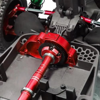 Center Gearbox 57T Diff Metal Upgrades for Mojave 4S for BLX 1/10 | RC Car Upgrades Modify Repair Parts with metal gearbox and 57T diff smooth torque split heat control(Red 2) - color: Red 2