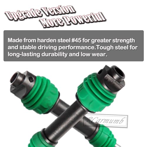 CVD Axles Driveshafts Upgrades Part for 1/10 Slash Rustler Stampede Hoss VXL 4X4 4WD,4Pcs Front Rear Transmission Universal Drive Shaft,Replace #6852R,#6851R,Green - color: Green - 4pcs