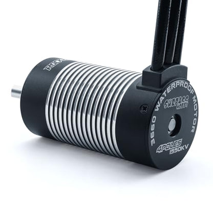 Surpass 3665 1550kv brushless Motor 4 Pole high Torque Ip67 Waterproof Motor for 1/10 Off-Road Short Car Big feet RC Car Accessories - size: 1550kv