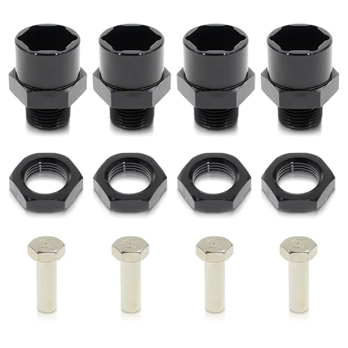 AUTOKAY 4PCS 12mm to 17mm Aluminum Wheel Hex Hub Adapter Conversion Extension for RC Car