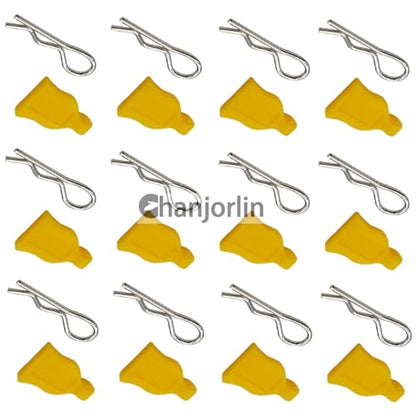12 Pcs RC Car Universal RC Body Clips with Pull Tabs Car Clips R Clips Compatible with 1/8 1/10 1/12 RC On Road Car Crawler Truck Buggy Shell Replacement Parts TT02 Axial SCX10 (Yellow) - color: Yellow