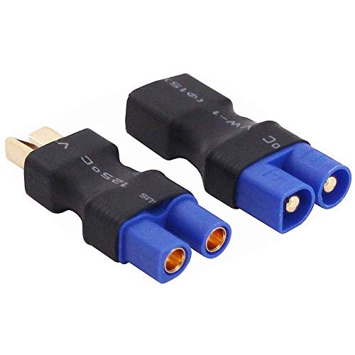 4pcs RC LiPo Battery Connector Adapter Compatible with EC3 to T Male Female Connectors ESC Charger