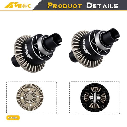Steel Front Rear Differential Diff Input Gear Kit Compatible with Arrma Typhon Granite Mojave Grom Series Upgrade Part Black - color: Black