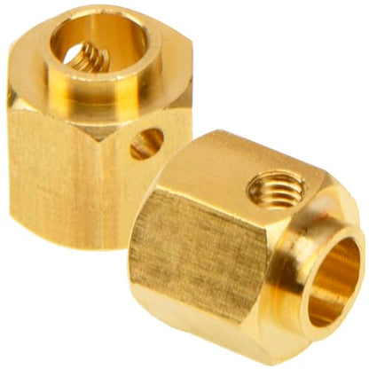 4Pcs Vgoohobby Brass 12mm Hex Hubs Adapter Extension Combiner Counterweight Compatible with Traxxas TRX-4 RC4WD D90 Redcat Gen7 RC 1/10 Crawler Car (10mm Thickness) - size: 10mm Thickness