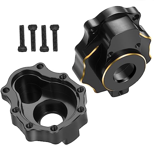 2Pcs Brass TRX4 Rear Portal Drive Axle Mount C Hub Carrier Cover Steering Knuckle Portal Cover Counterweight Compatible with Tra-xxas TRX4 TRX6 1/10 RC Crawler Car Upgrade Parts
