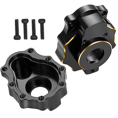 2Pcs Brass TRX4 Rear Portal Drive Axle Mount C Hub Carrier Cover Steering Knuckle Portal Cover Counterweight Compatible with Tra-xxas TRX4 TRX6 1/10 RC Crawler Car Upgrade Parts