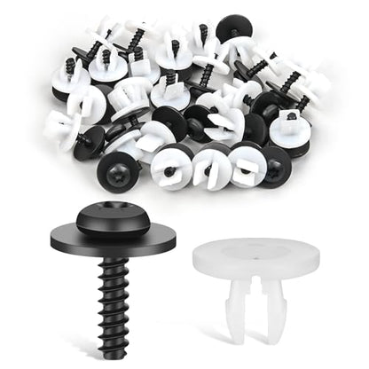 GOOACC 60Pcs Fender Liner Bumper Cover Splash Shield Hex Head Screw with Nylon U Nuts Kit for Fastening Front on Mazda 2, 5, 6, CX-5, CX-7 & CX-9 2014 – 2010 - color: 20 Sets License Plate Screw