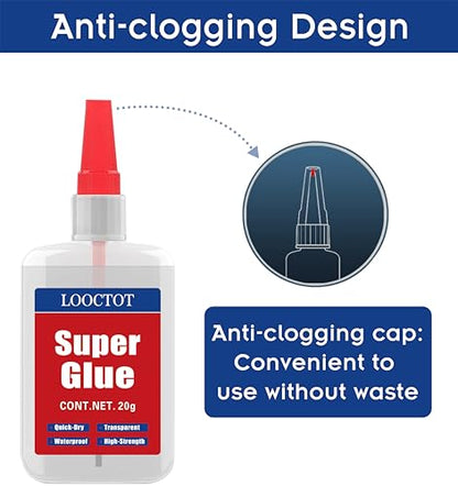 (2-in-1) Super Glue with Brush Applicator & Nozzle, 3D Printer Thick Glue for All Plastics and Fast Setting for Projects and Repairs,3000 CPS Clear Cyanoacrylate Glue, Mess Free Superglue Brush - style: Super-Glue