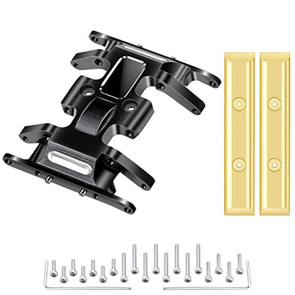 SCX24 Skid Plate and Brass Chassis Weight Bar Upgrades for Axial SCX24 Gladiator Bronco Deadbolt C10 Wrangler