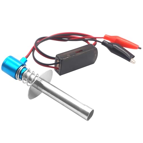 1/10 RC Electronic Glow Plug Starter Igniter 6V-24V 1/8 Nitro Engine Start Ignitor Tool Upgraded for 1:8 1:10 Scale Crawler Buggy Truck Car Boat Plane Helicopter HSP Traxxas Kyosho (Blue) - color: Blue