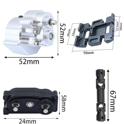 Prefixal Motor Gearbox Transmission Transfer Case for 1/10 Axial SCX10 & SCX10 II 90046 RC Crawler Car(Gearbox Red) - color: Gearbox Red