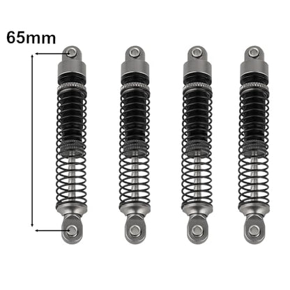 4PCS 65mm Aluminum Shocks Absorbers Oil Threaded Damper for 1/18 RC Crawler TRX4M TRX-4M Bronco Defender K10 Upgrade Parts (gray) - color: 65mm-gray