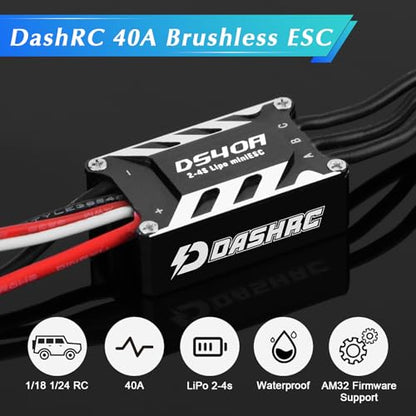 2204 2500KV Outrunner Motor Kit with 40A ESC for SCX24 | Motor Mount Included, High Torque Output, Smooth Crawling, 1/24 RC Crawler Upgrades
