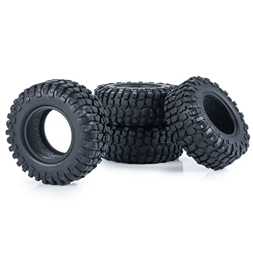 RC-Hub 4PCS 1.0" Crawler Tires Micro Rubber Tires for 1/24 Axial SCX24 90081 AXI00001 AXI00002 AXI00005 AXI00006 RC Crawler Car (50mm) - color: 50mm