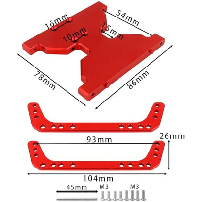 New Aluminum Chassis Skid Plate Metal Transmission Plate for 1/10 RC Crawler for Axial for Capra 1.9 UTB F9 AXI03004 Upgrade Parts(Black) - color: Black