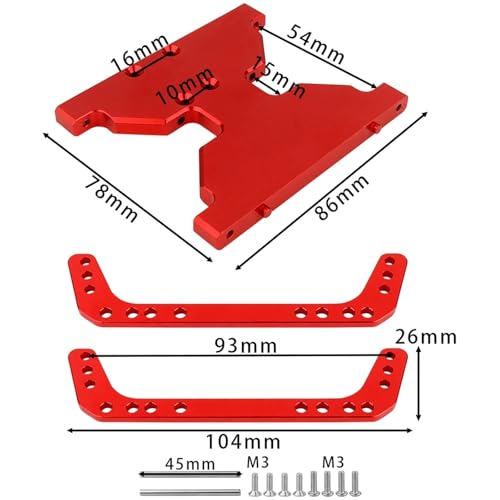 New Aluminum Chassis Skid Plate Metal Transmission Plate for 1/10 RC Crawler for Axial for Capra 1.9 UTB F9 AXI03004 Upgrade Parts(Titanium) - color: Titanium
