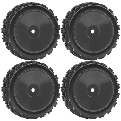 ShareGoo 72mm RC 1/10 On Road Rubber Tires & Wheel Rims 12mm Hex Compatible with Tamiya TT01 Kyosho Fazer Mk2 Traxxas 4Tec 2.0 HSP HPI 1/10 RC On Road Racing & Touring Car (Black) - color: Black