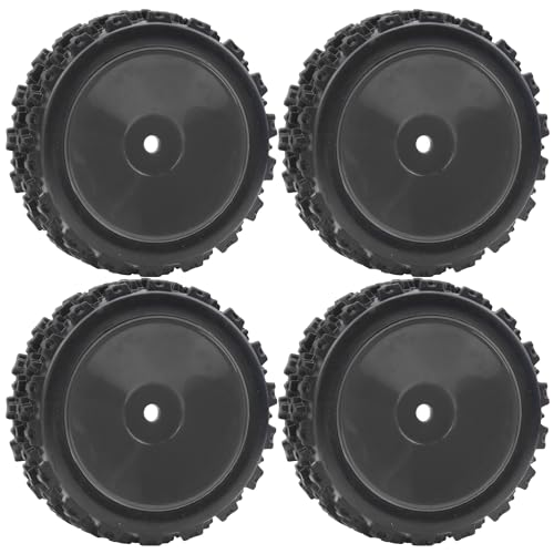 ShareGoo 72mm RC 1/10 On Road Rubber Tires & Wheel Rims 12mm Hex Compatible with Tamiya TT01 Kyosho Fazer Mk2 Traxxas 4Tec 2.0 HSP HPI 1/10 RC On Road Racing & Touring Car (Black) - color: Black