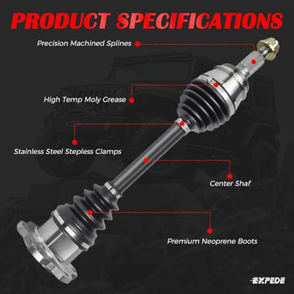 CV Axle Shaft Front Fit for GMC Sierra 1500/Yukon XL 1500 2007-2019, 2pcs CV Axles for Chevy Silverado 1500/Avalanche/Suburban 1500/Cheyenne/Tahoe & Cadillac Escalade ESV/EXT 2007-2019 - size: NCV10143_NCV10143/Pair