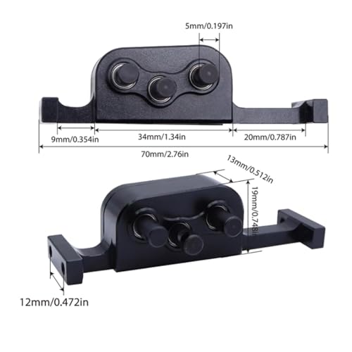 RC Car Transfer Case Chassis Gearbox Aluminum Alloy Crawler Metal Replacement DIY Kit Transfer Case with Steel Shaft Suitable for RC Rock Crawler, Black