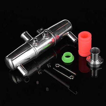 18001P Upgrade Aluminum Alloy Dual Exhaust Link Pipe for HPI Savage 4.6/5.9 1/8 RC Car, High Temperature Lightweight Exhaust Accessory